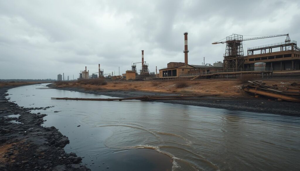 Tannery effluents discharge